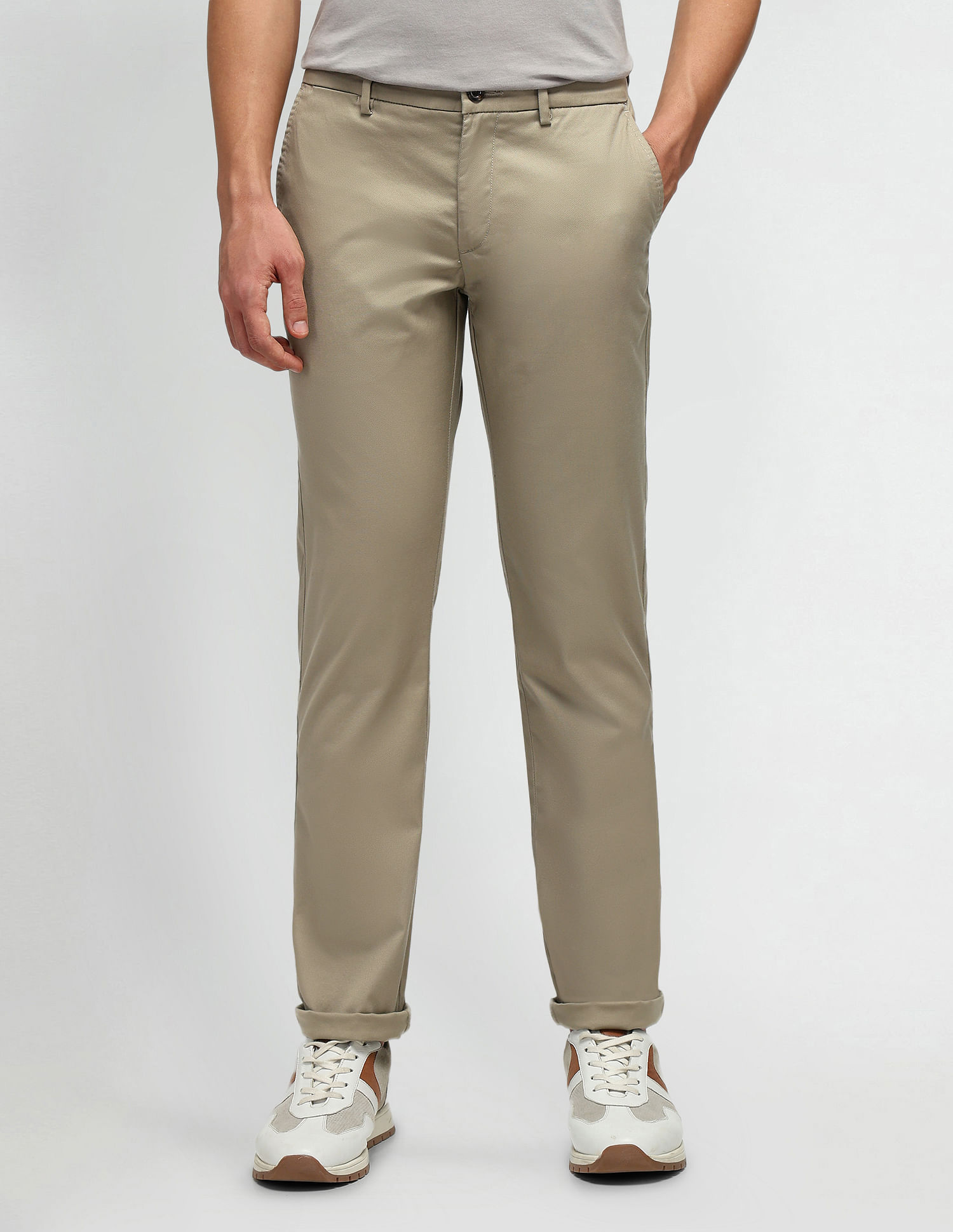 Arrow Sport Solid Dobby  Trousers