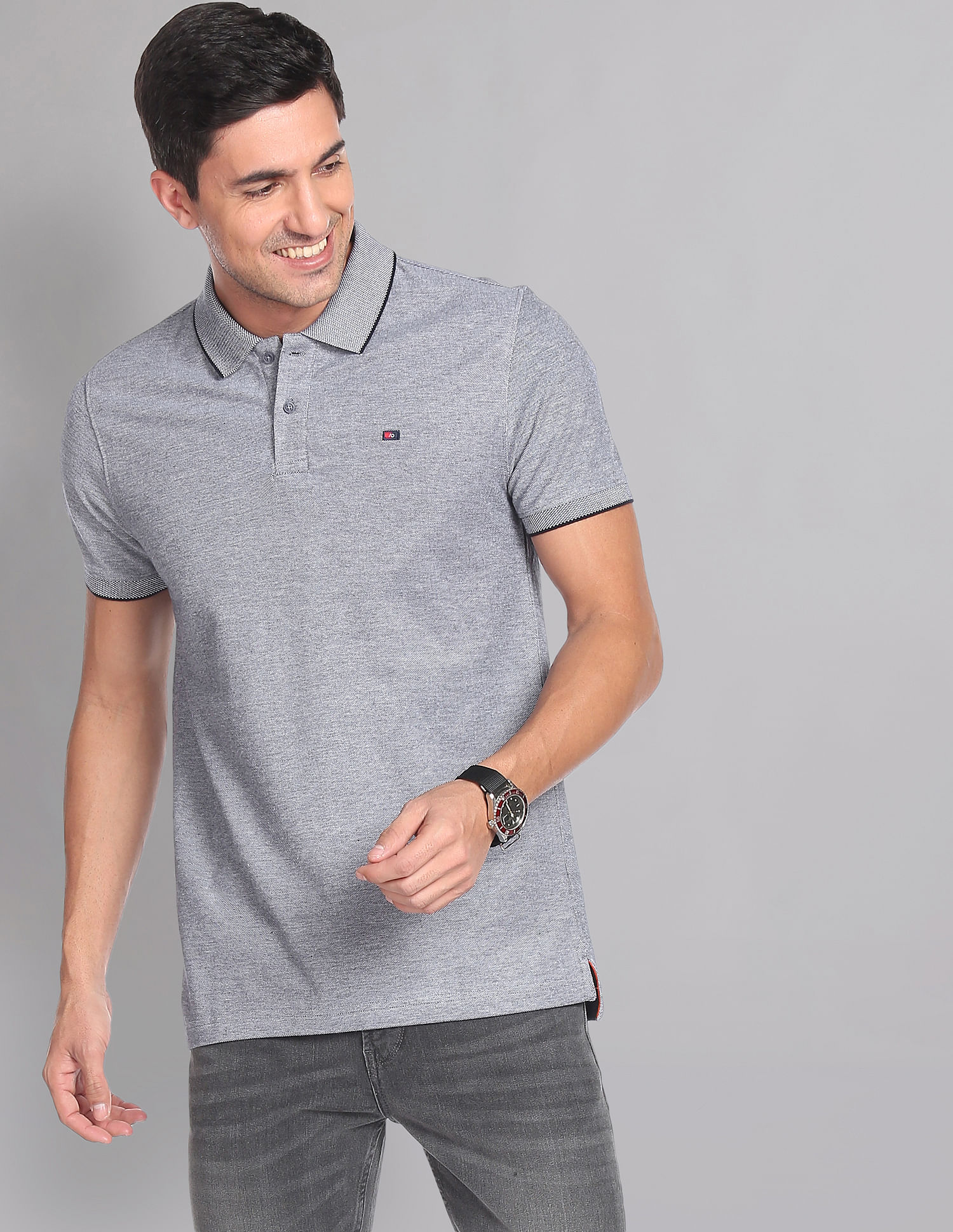 AD by Arvind Heathered COOL-IT Real Deal Polo Shirt