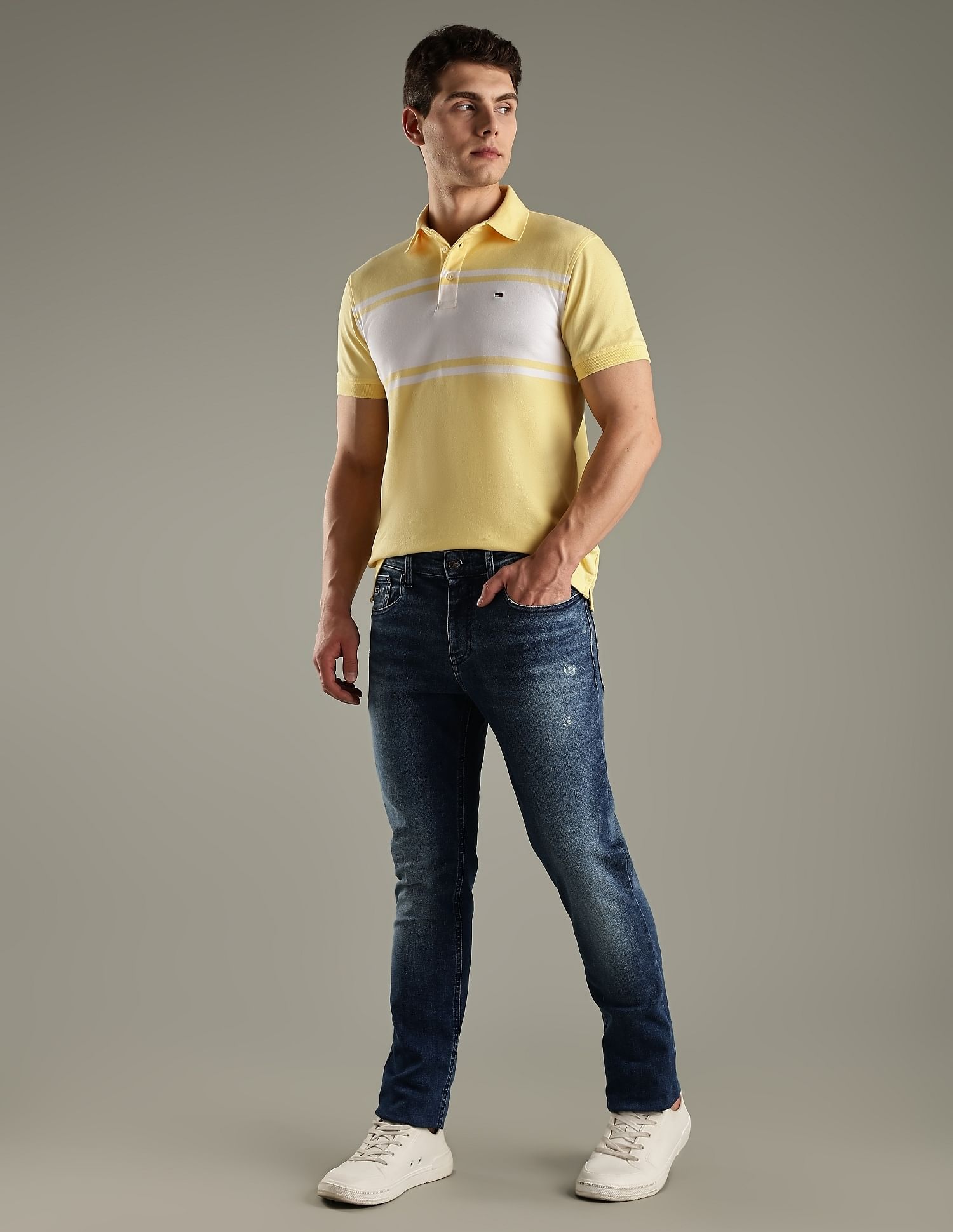 Tommy Hilfiger Mid-Wash Slim-Fit Low Rise Jeans