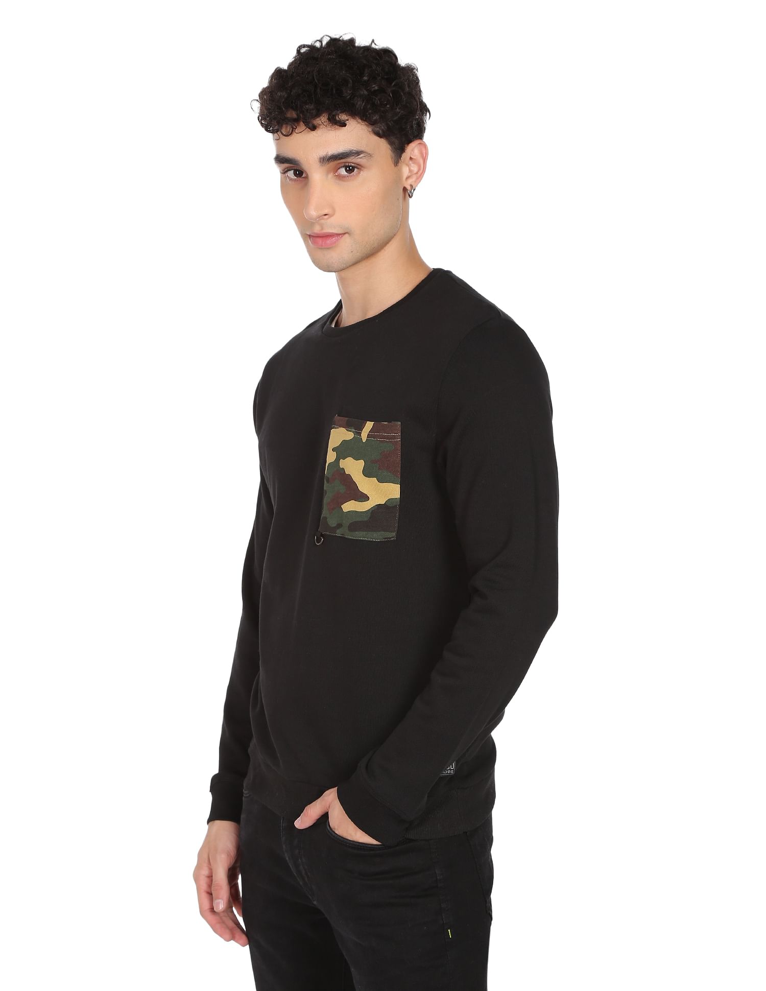 Mens sweatshirt with chest pocket best sale