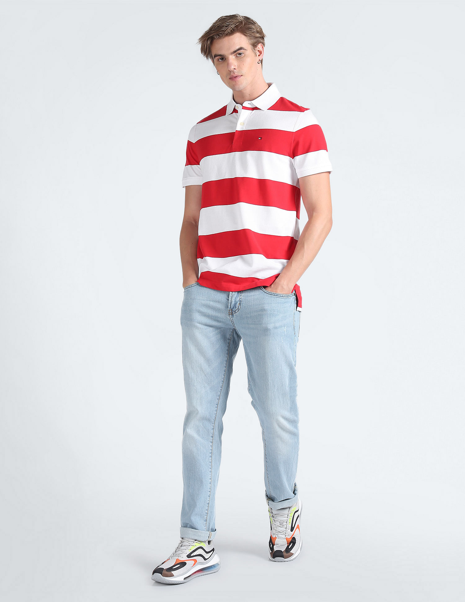 Tommy Hilfiger Striped Custom Fit Polo Shirt