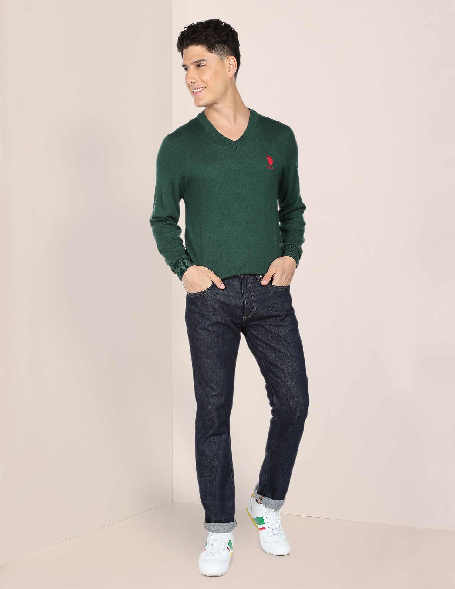 Us polo v neck on sale sweater