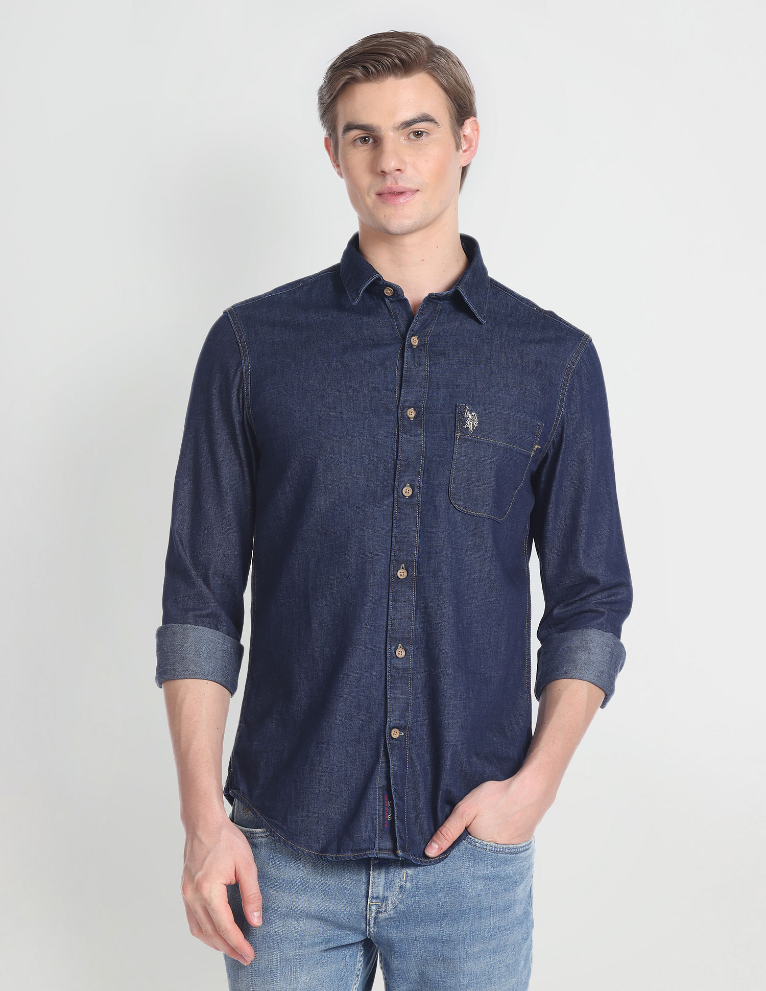 U.S. Polo Assn. Denim Co. Chambray Slim Fit Shirt