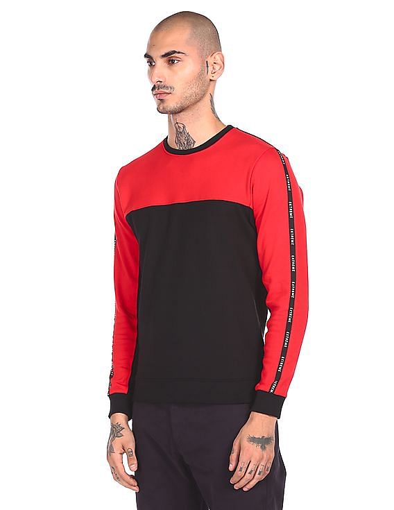 Flying Machine Crew Neck Colour Block Sweatshirt