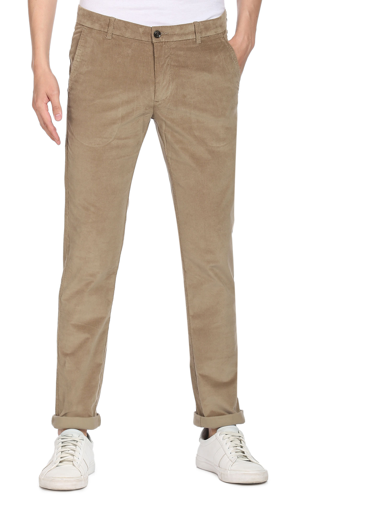 Buy Arrow Sports Mid Rise Patterned Trousers - NNNOW.com