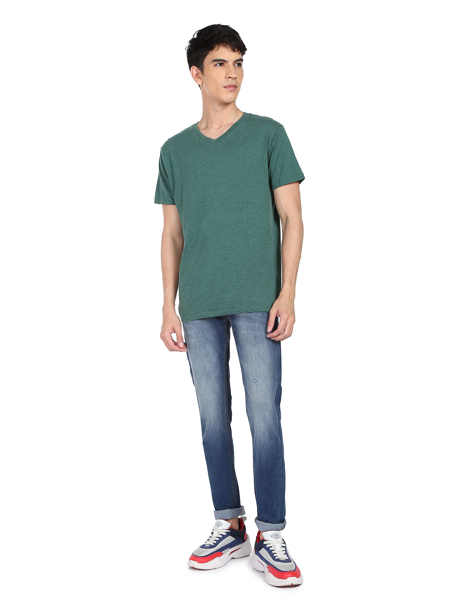Flying Machine Tapered Leg Lightly Distressed Jeans