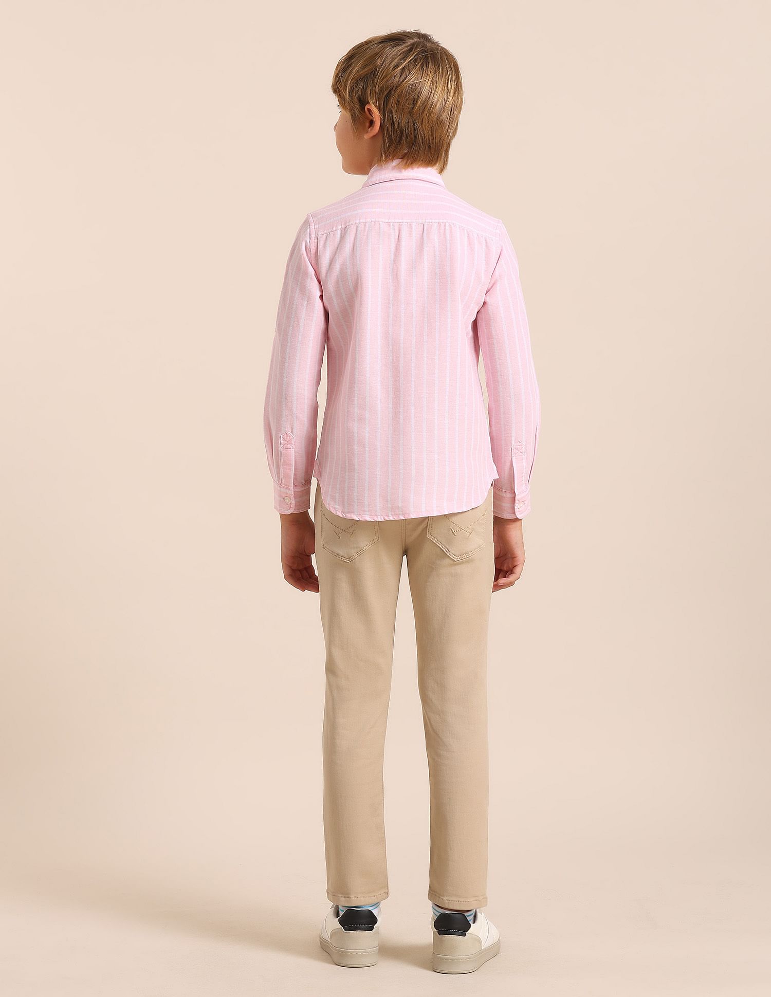 U.S. Polo Assn. Kids Boys Vertical Striped Dobby Shirt