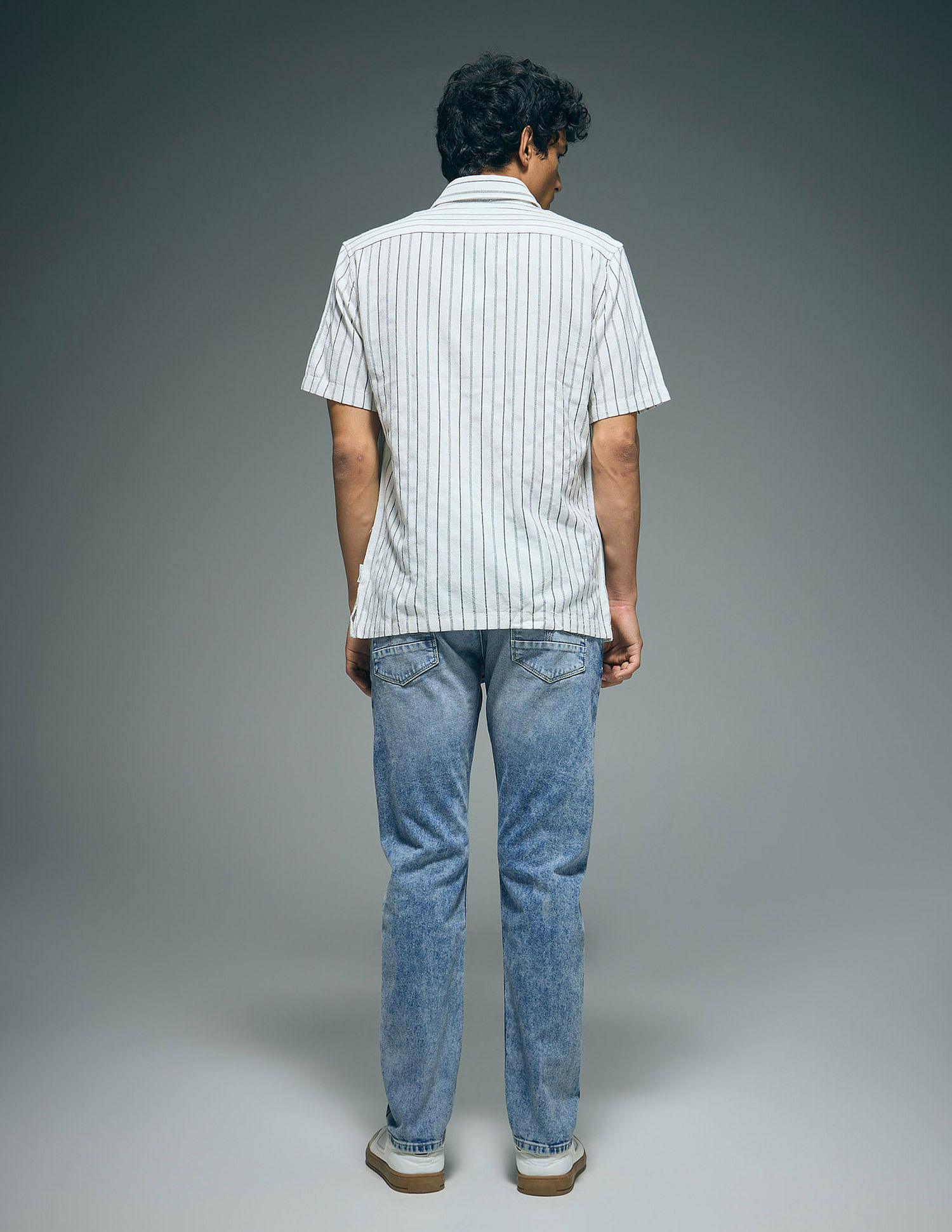 Flying Machine Slash Slim Tapered Fit Acid Washed Jeans