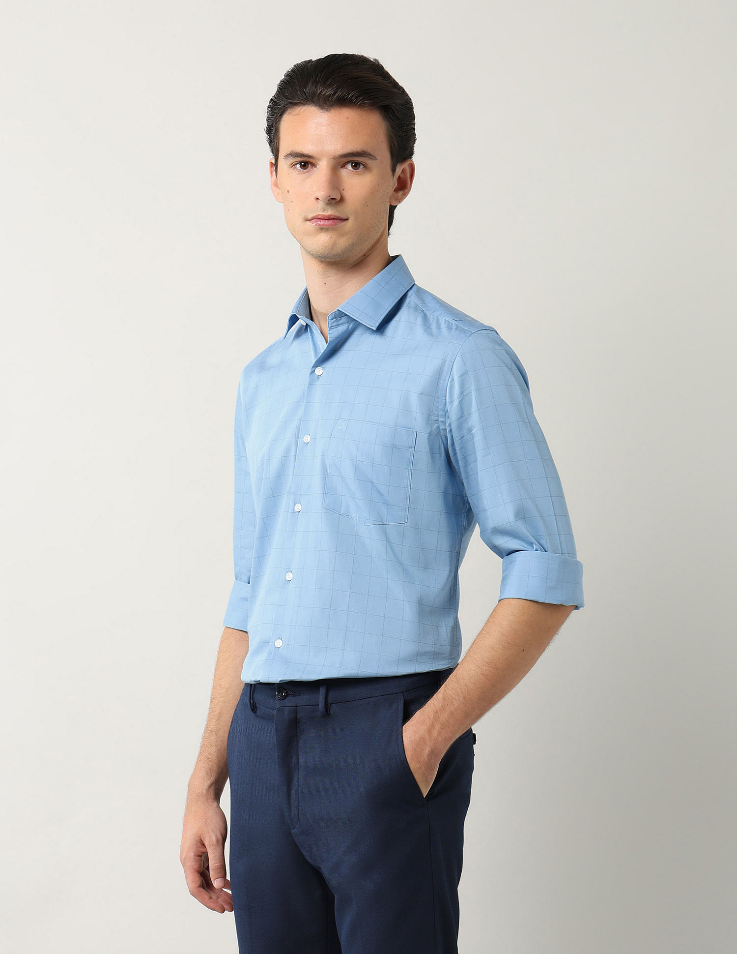 Arrow Windowpane Checked Pure Cotton Shirt