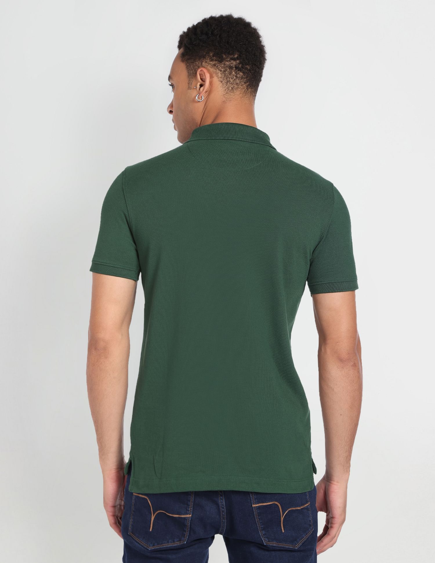 Flying Machine Short Sleeve Solid Polo Shirt