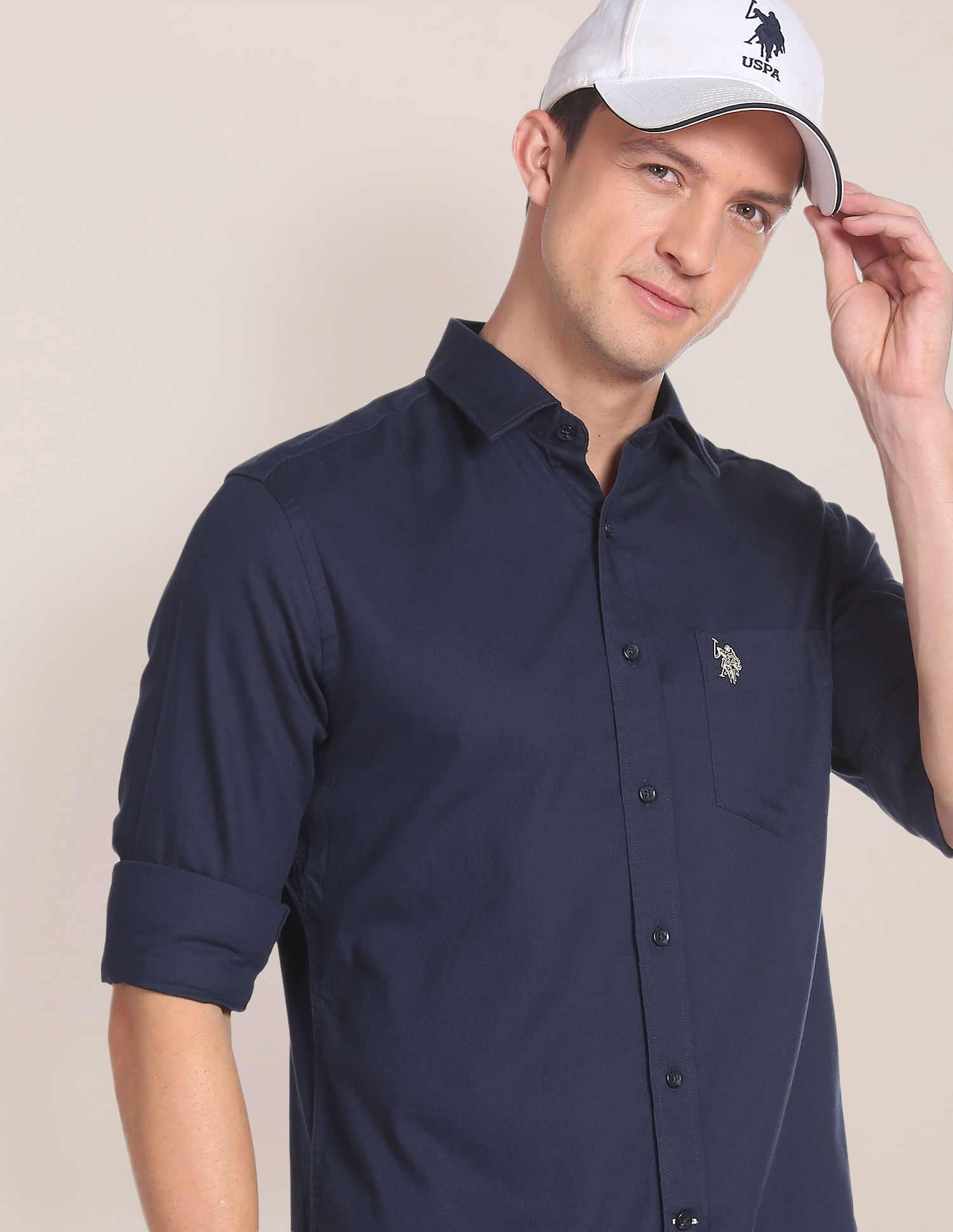 U.S. Polo Assn. Solid Cotton Tailored Shirt