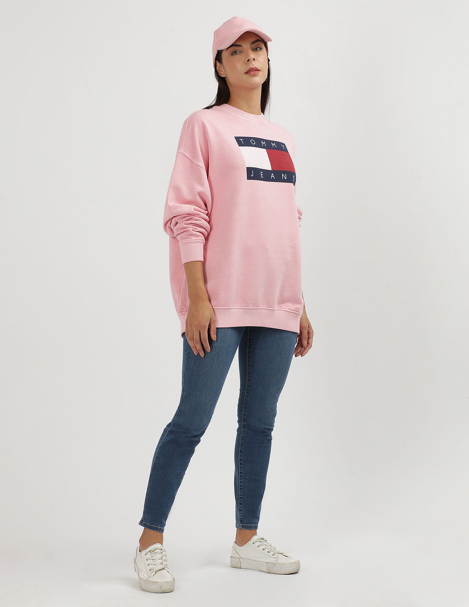 Hot pink tommy hilfiger sweatshirt hotsell