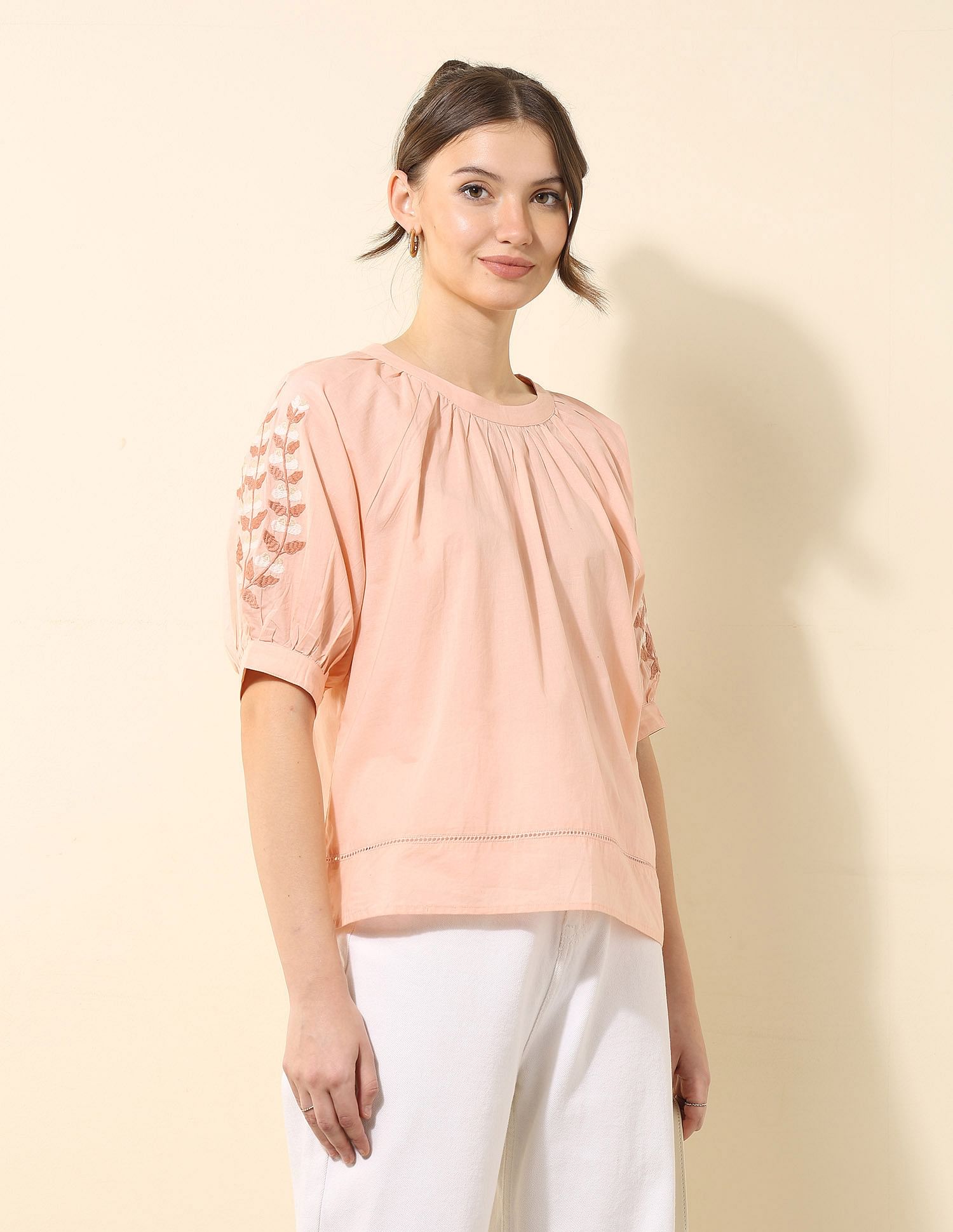 U.S. Polo Assn. Women Floral Embroidered Top