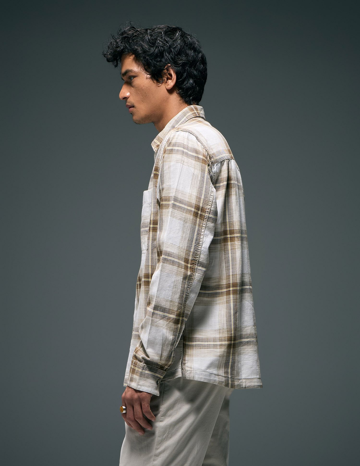 Flying Machine Tartan Checked Pure Cotton Shirt