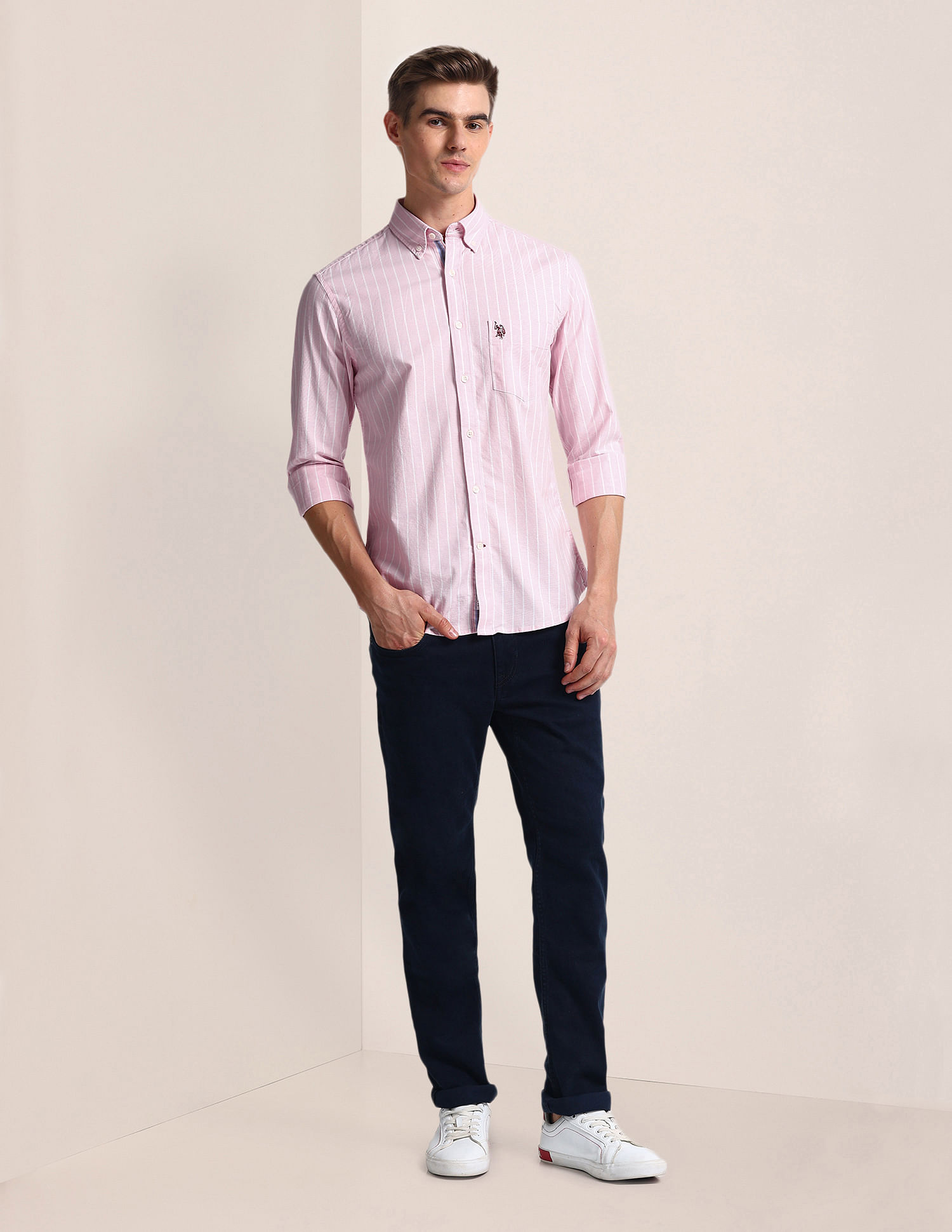 U.S. Polo Assn. Vertical Stripe Tailored Fit Shirt