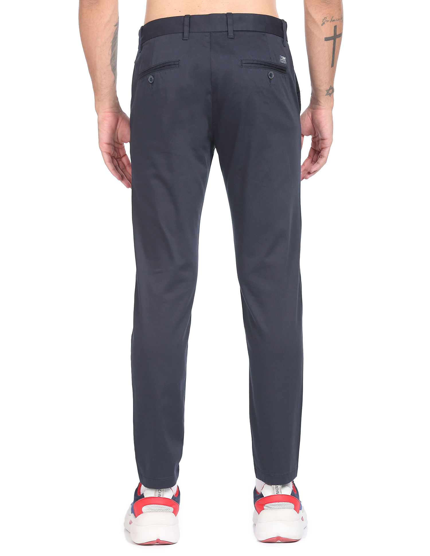 Flying Machine Super Slim Fit Solid Trousers