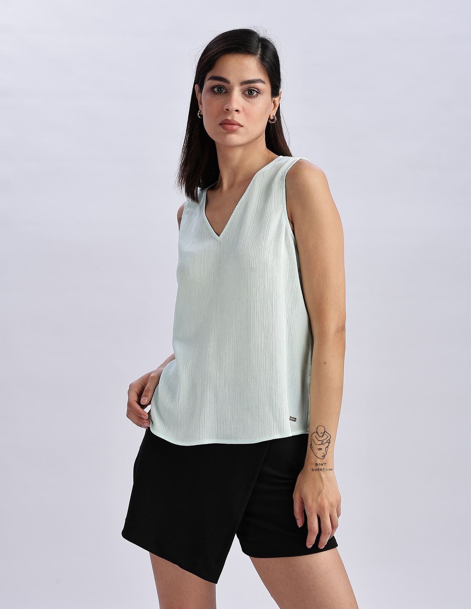 Calvin Klein Jeans Regular Fit Polyester V-Neck Tops