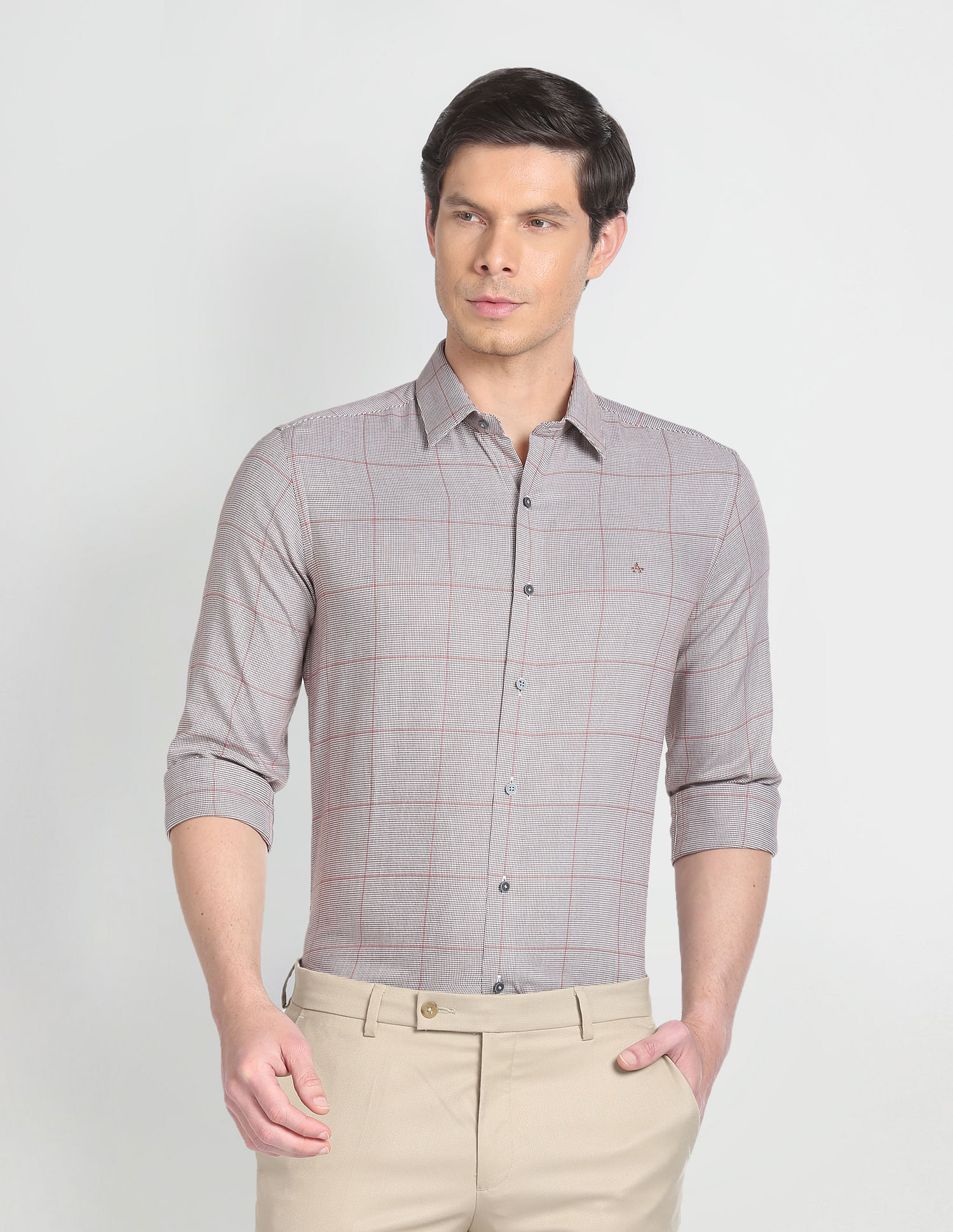 Arrow Newyork Houndstooth Slim Check Shirt