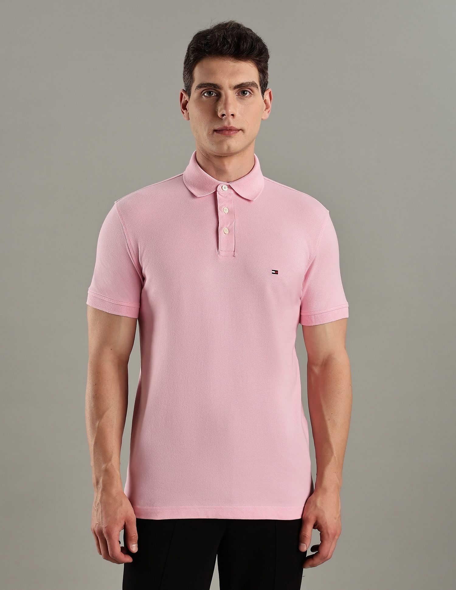Tommy Hilfiger Solid Slim-Fit Cotton Polo T-Shirt