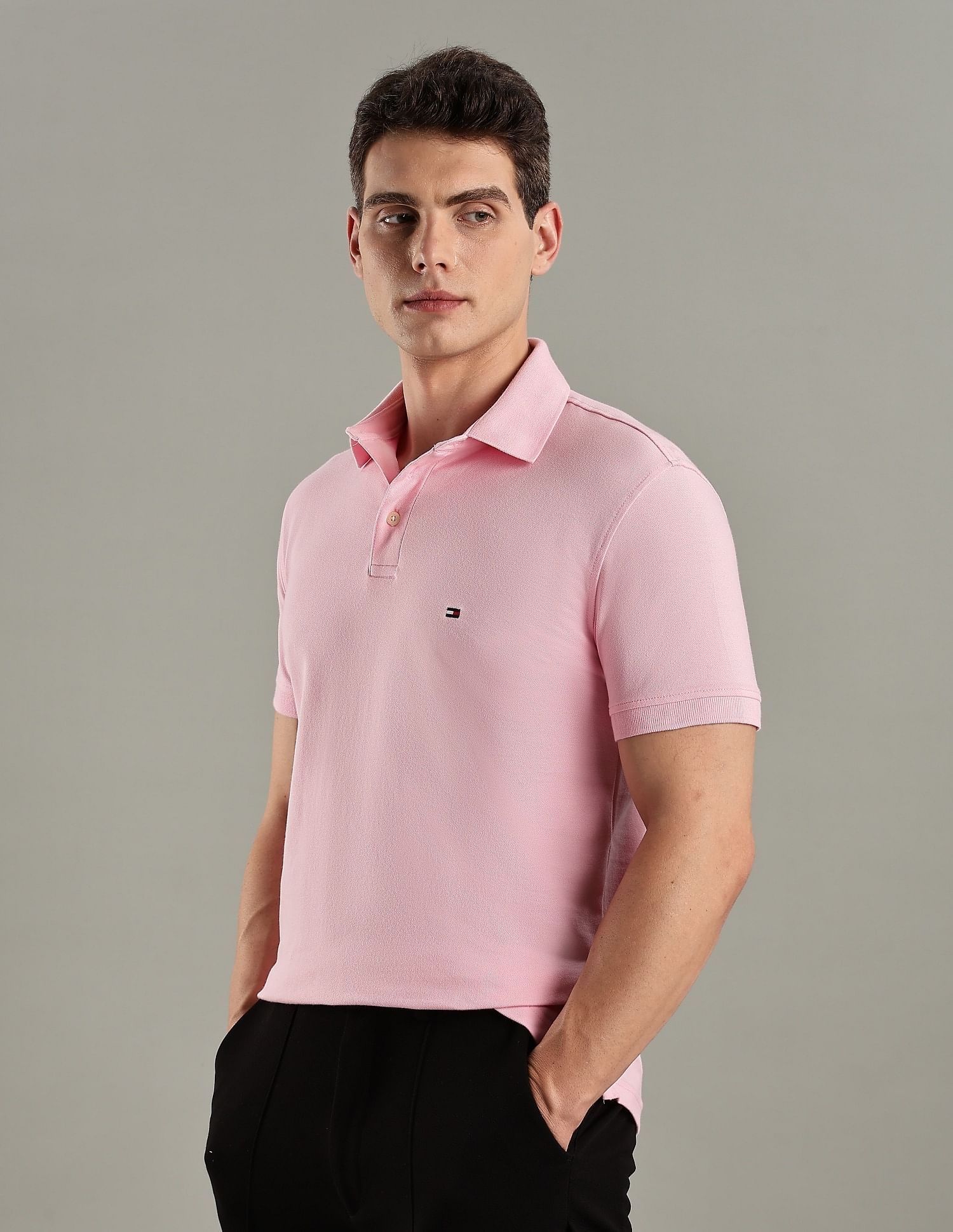 Tommy Hilfiger Solid Slim-Fit Cotton Polo T-Shirt