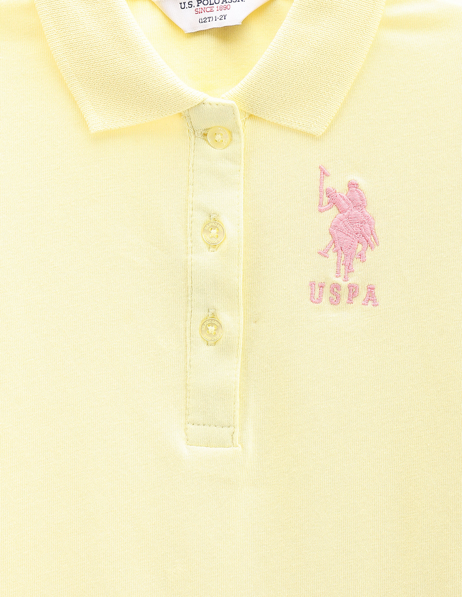 U.S. Polo Assn. Kids Girls Flared Hem Solid Polo Dress