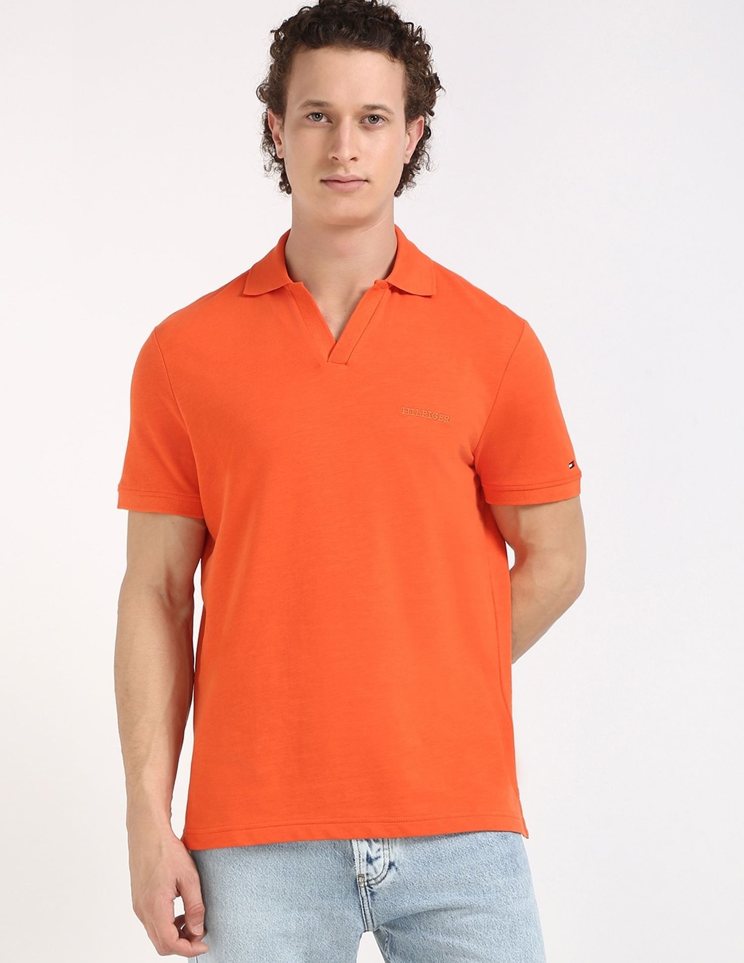 Tommy Hilfiger Solid Regular-Fit Cotton Polo T-Shirt