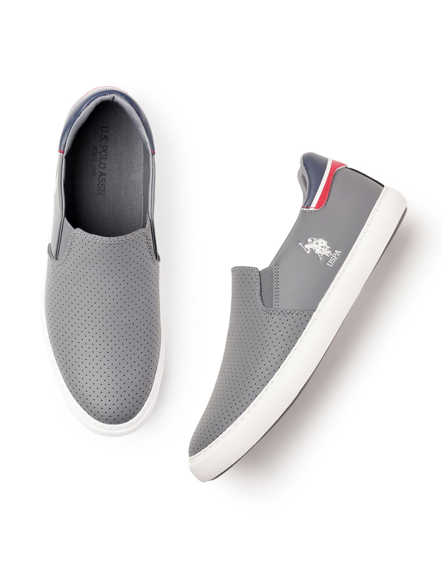 Mens perforated slip on shoes on sale