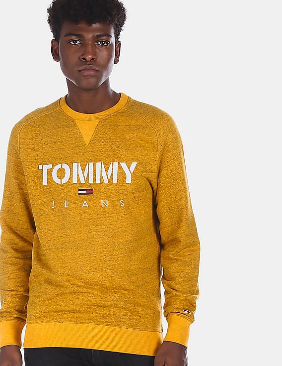 Yellow tommy hilfiger clearance crew neck