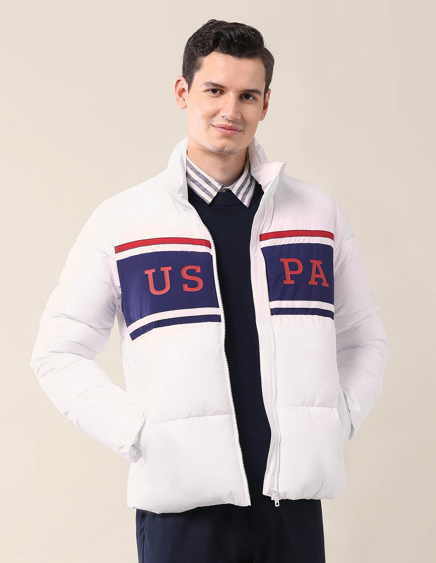 U.S. Polo Assn. Colourblocked Puffer Jacket