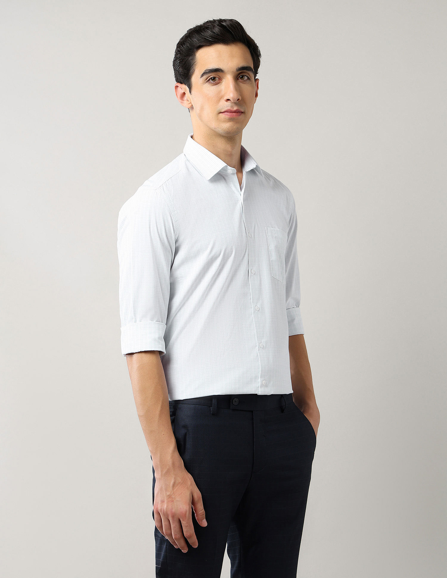 Arrow Grid Tattersall Checked Manhattan Slim Fit Shirt