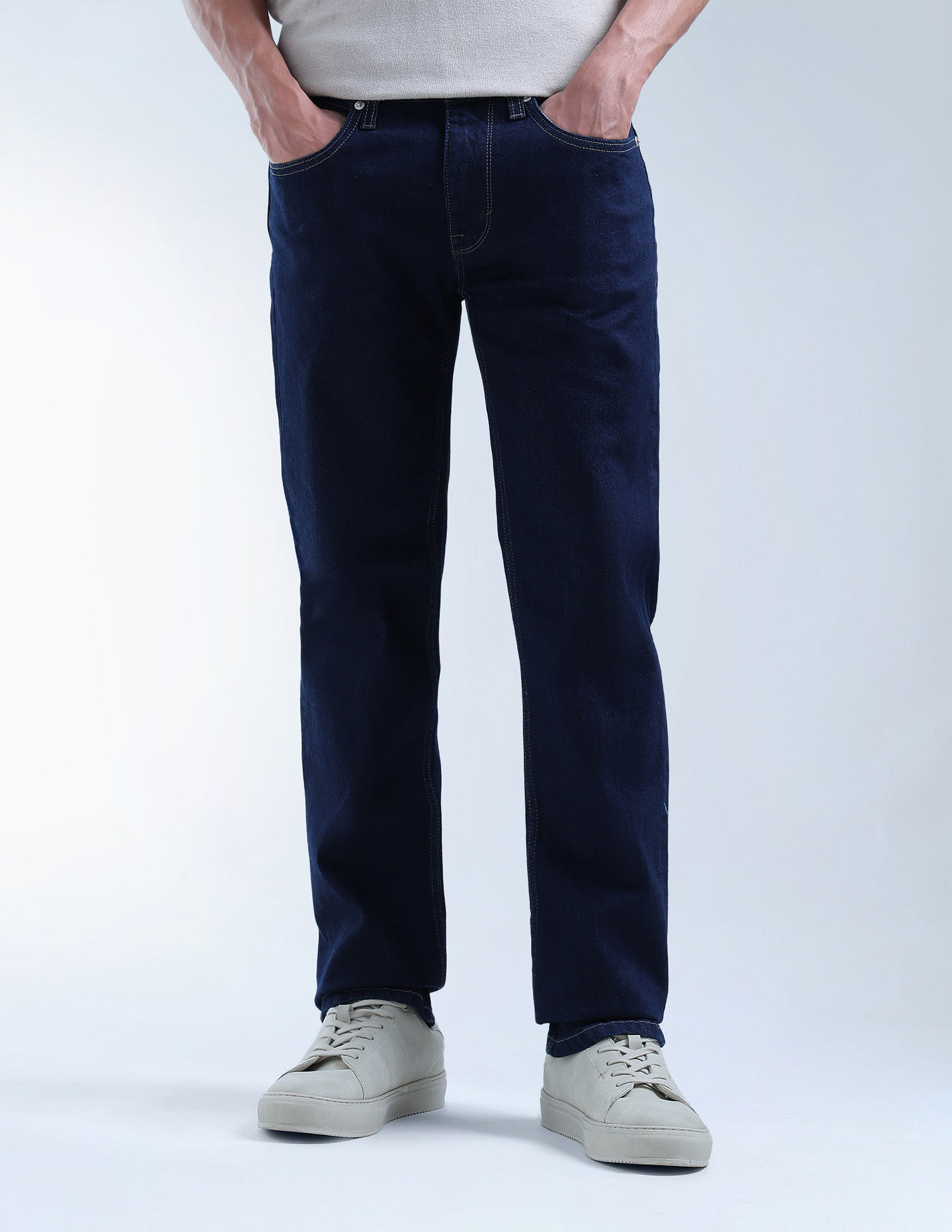 Flying Machine Freddie Slim Straight Fit Mid Rise Jeans