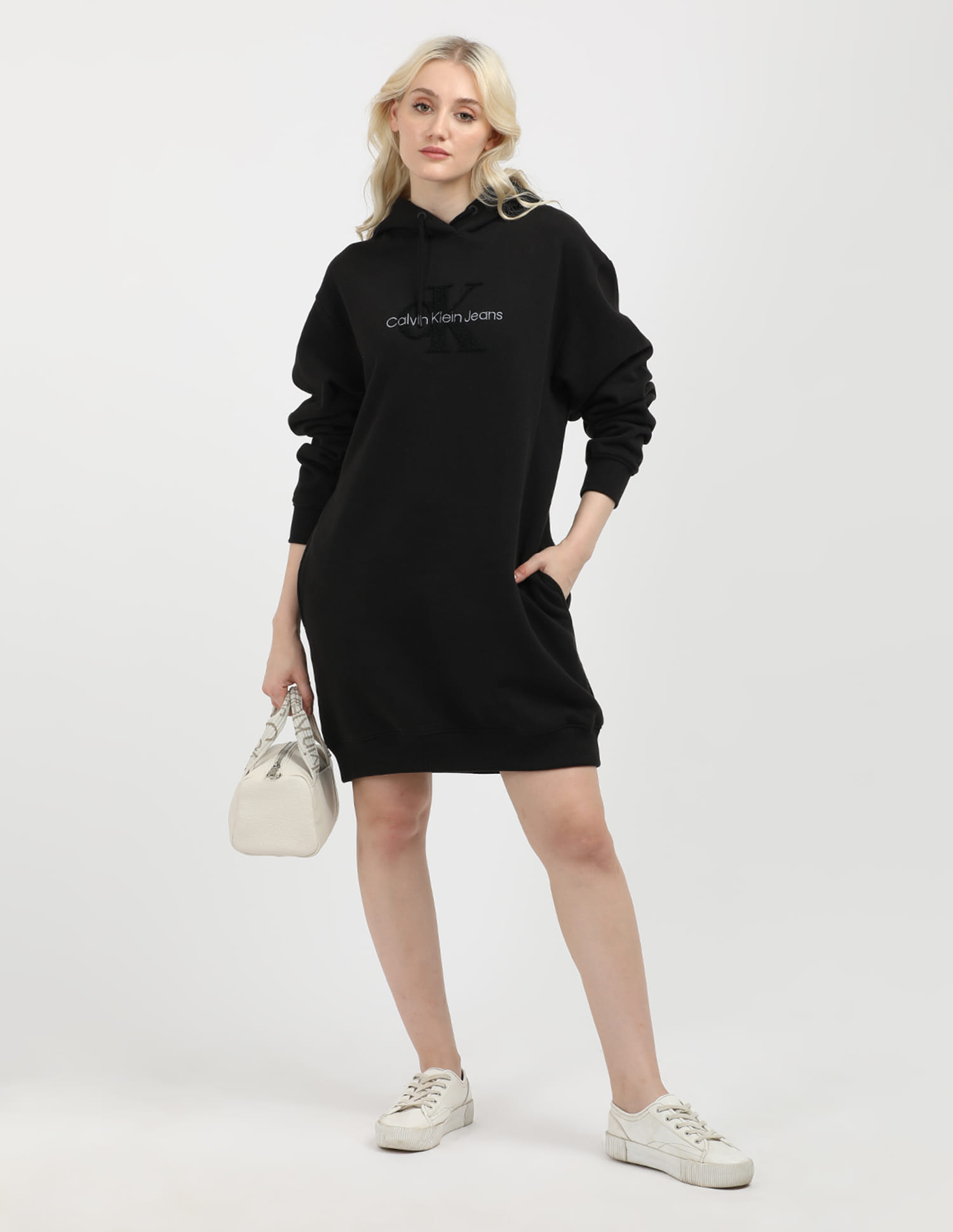 Buy Calvin Klein Jeans Chenille Monologo Hoodie Dress - NNNOW.com
