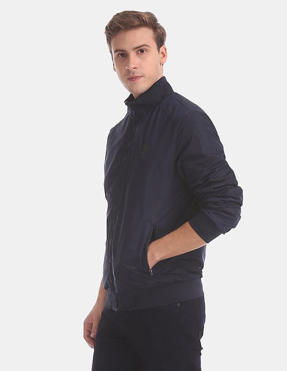 U.S. Polo Assn. Navy And Charcoal Reversible Bomber Jacket