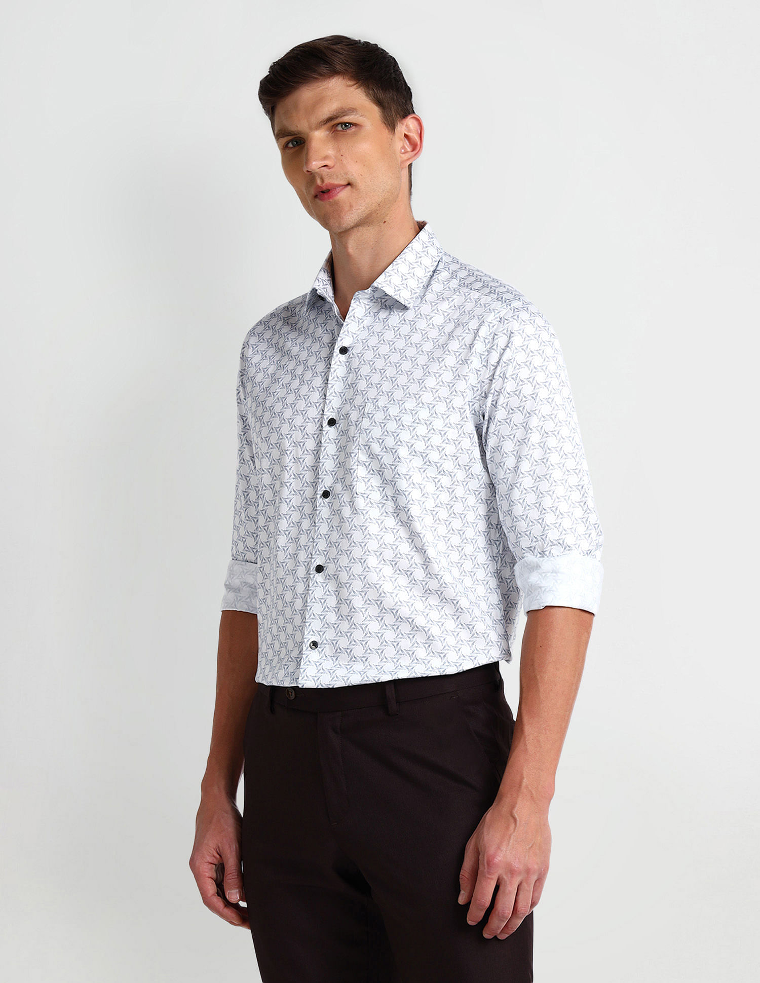 Arrow Manhattan Slim All-Over Printed Shirt