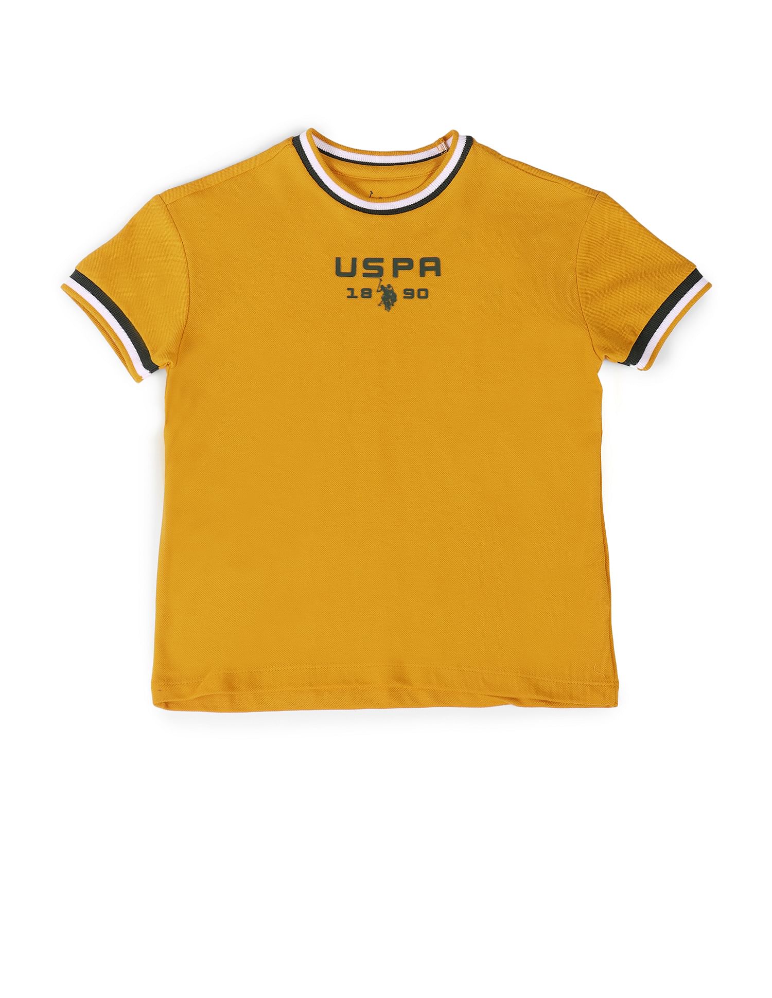 U.S. Polo Assn. Kids Boys Brand Printed Regular Fit T-Shirt