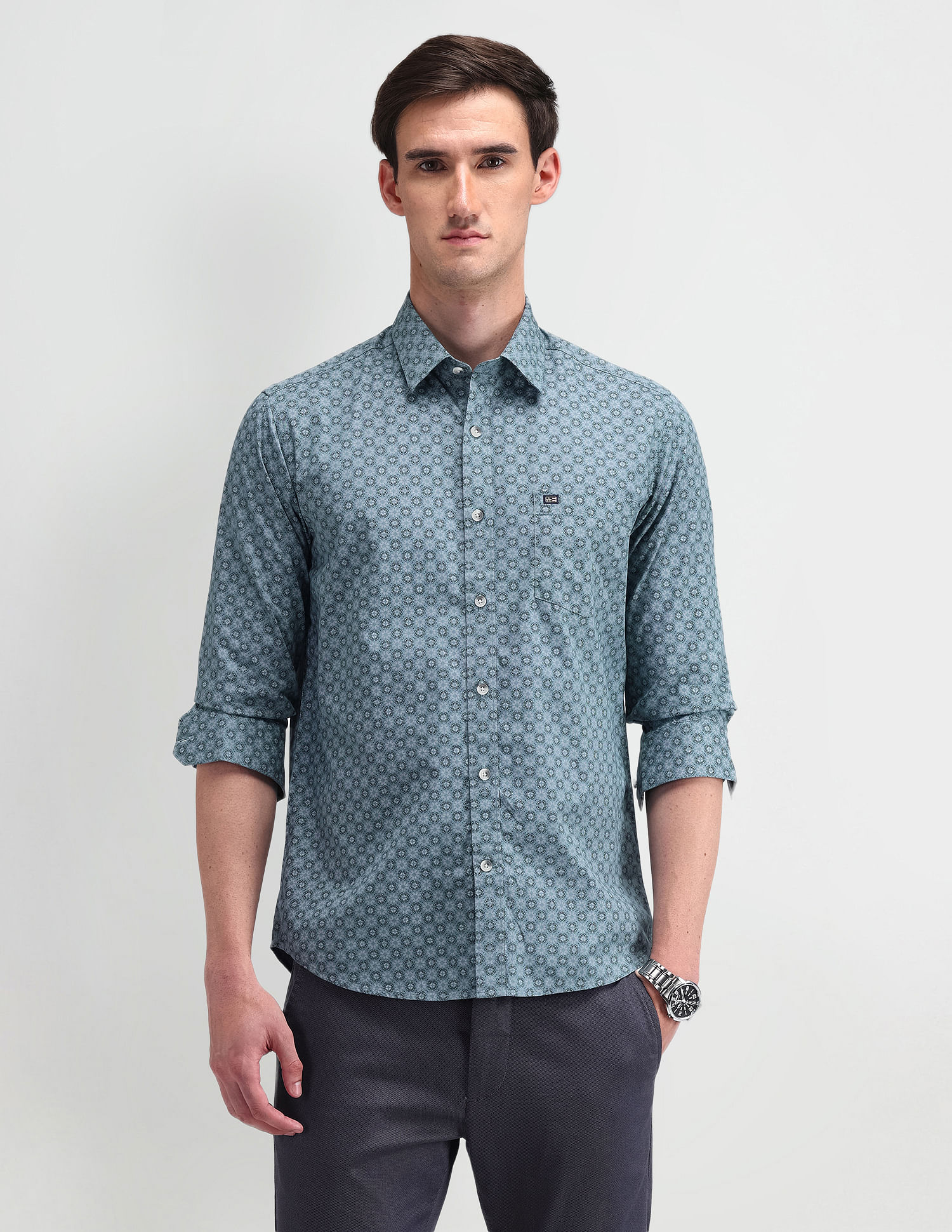 Arrow Sport Brooklyn Fit All-over Print Shirt