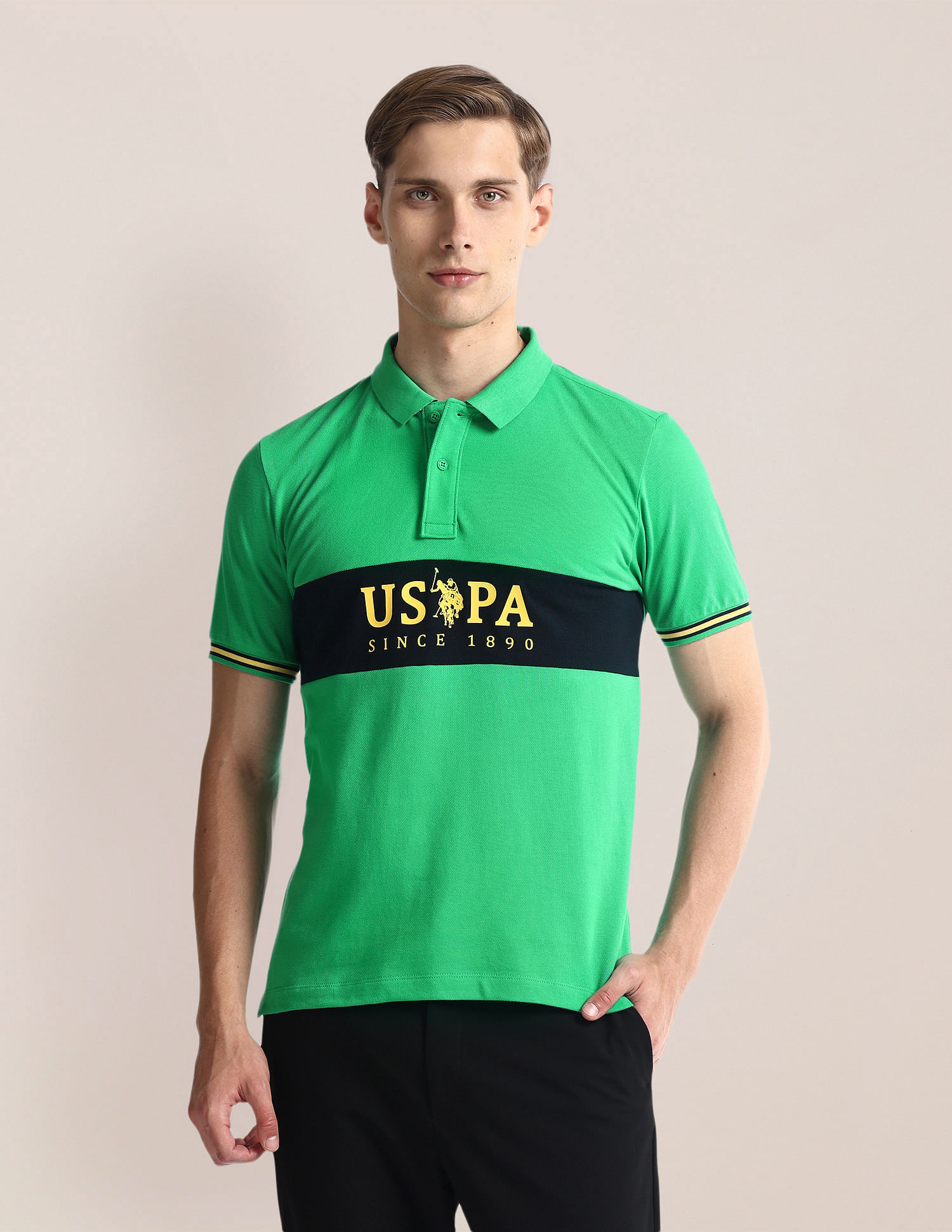 U.S. Polo Assn. Brand Print Slim Fit Polo Shirt