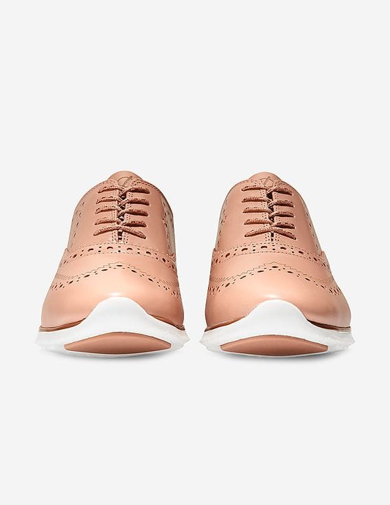 Buy Cole Haan Pink ZERØGRAND Brogued Wingtip Oxford Sneakers  display picture 1