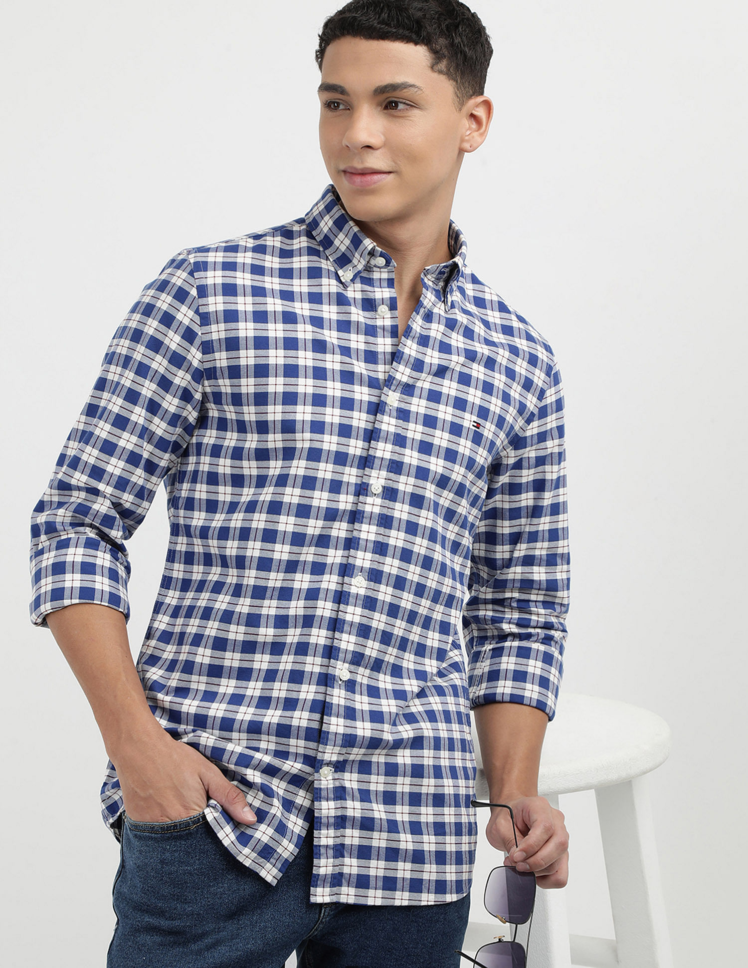 Tommy Hilfiger Small Checks Heritage Oxford Slim Fit Shirt