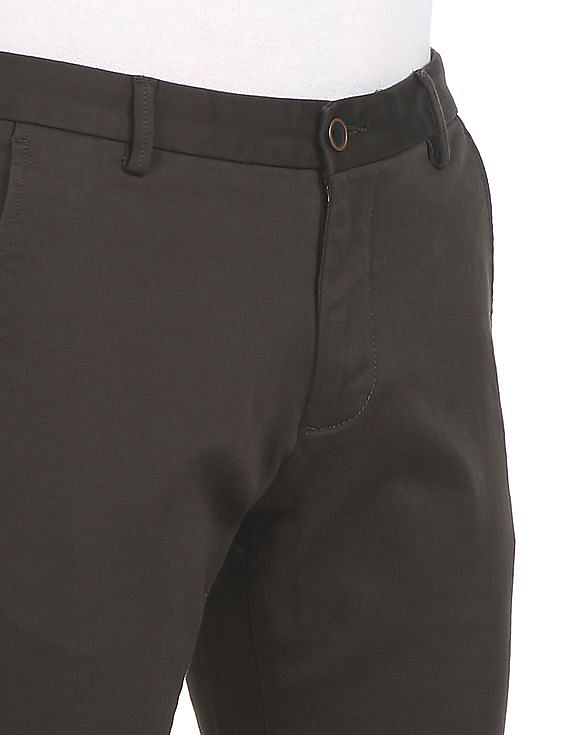 Buy Arrow Sports Mid Rise Solid Trousers - NNNOW.com