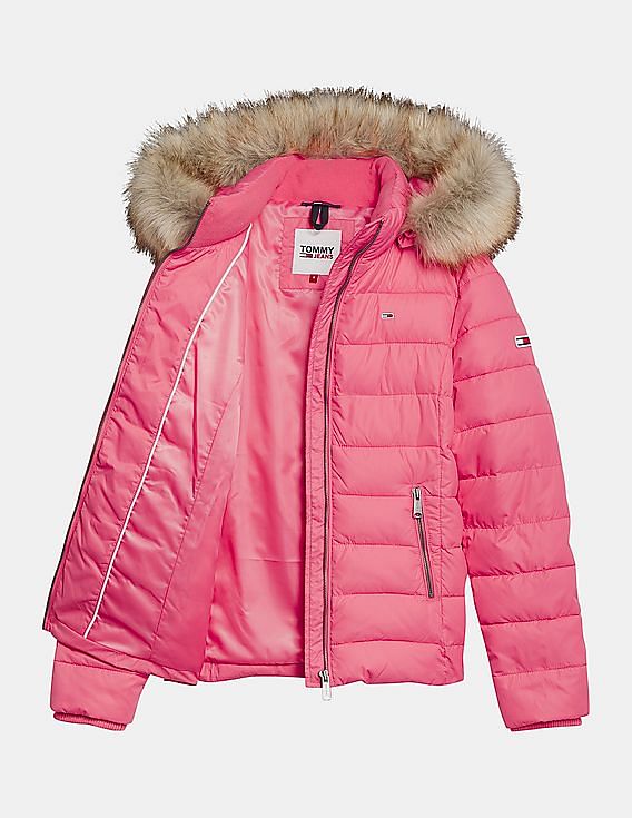 tommy hilfiger coat womens pink