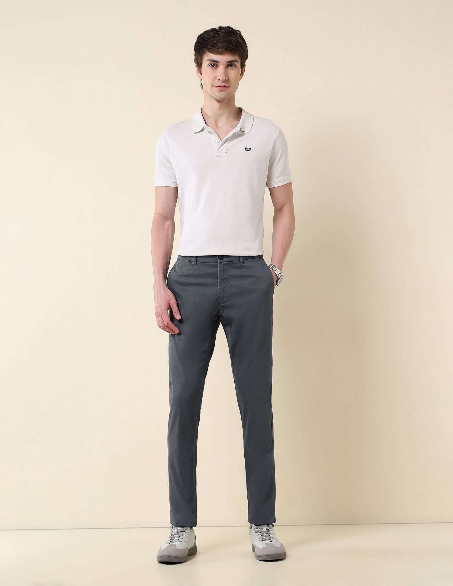 U.S. Polo Assn. Textured Austin Slim Fit Twill Trousers