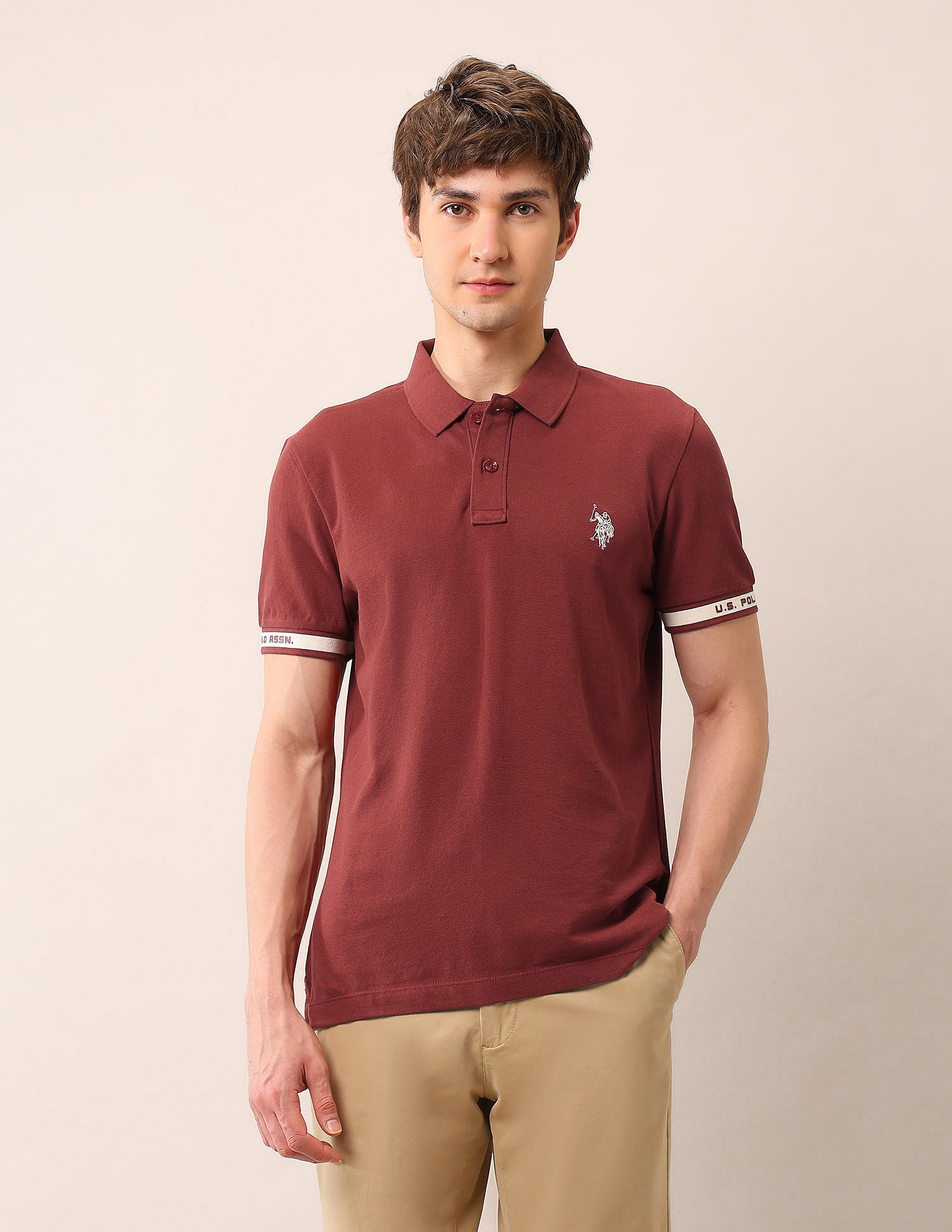 U.S. Polo Assn. Denim Co. Solid Muscle Fit Polo Shirt
