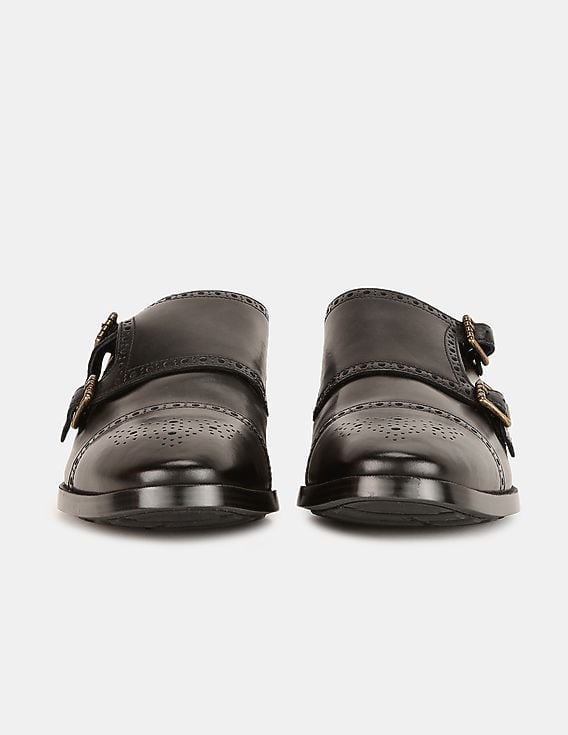 Buy Cole Haan Men Black Jefferson Grand Double Monk Strap  display picture 1