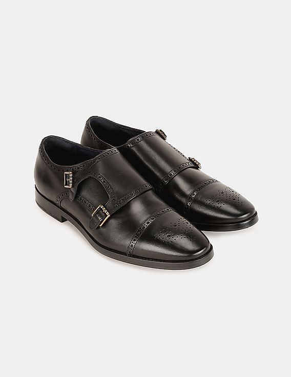 Buy Cole Haan Men Black Jefferson Grand Double Monk Strap Leather