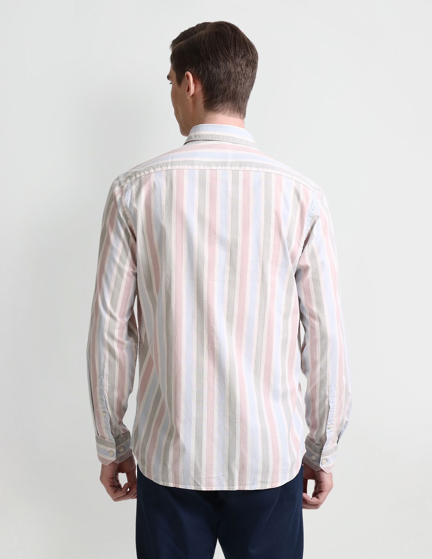 Arrow Sport Vertical Stripes Cotton Shirt