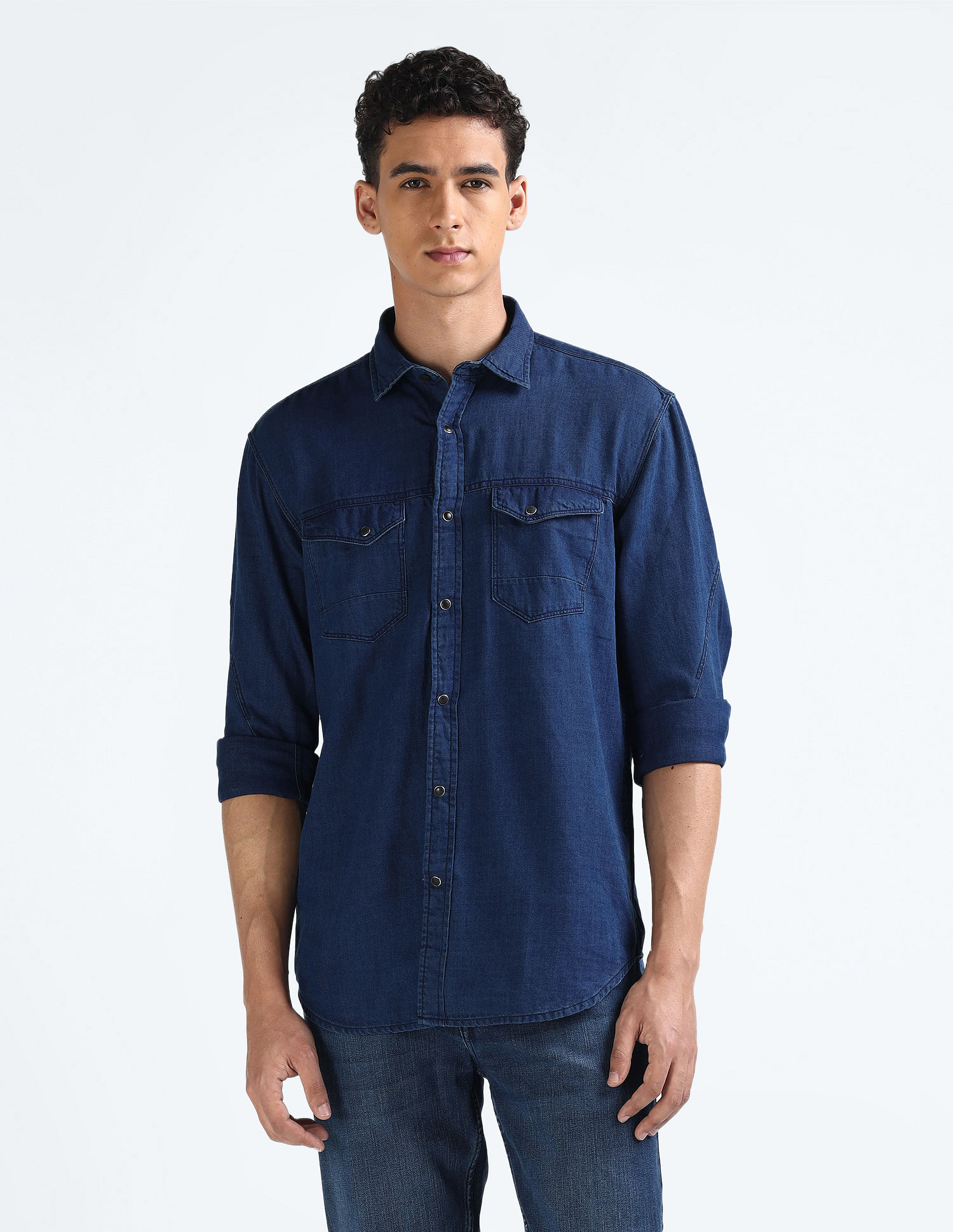 Flying Machine Chambray Weave Cotton Shirt