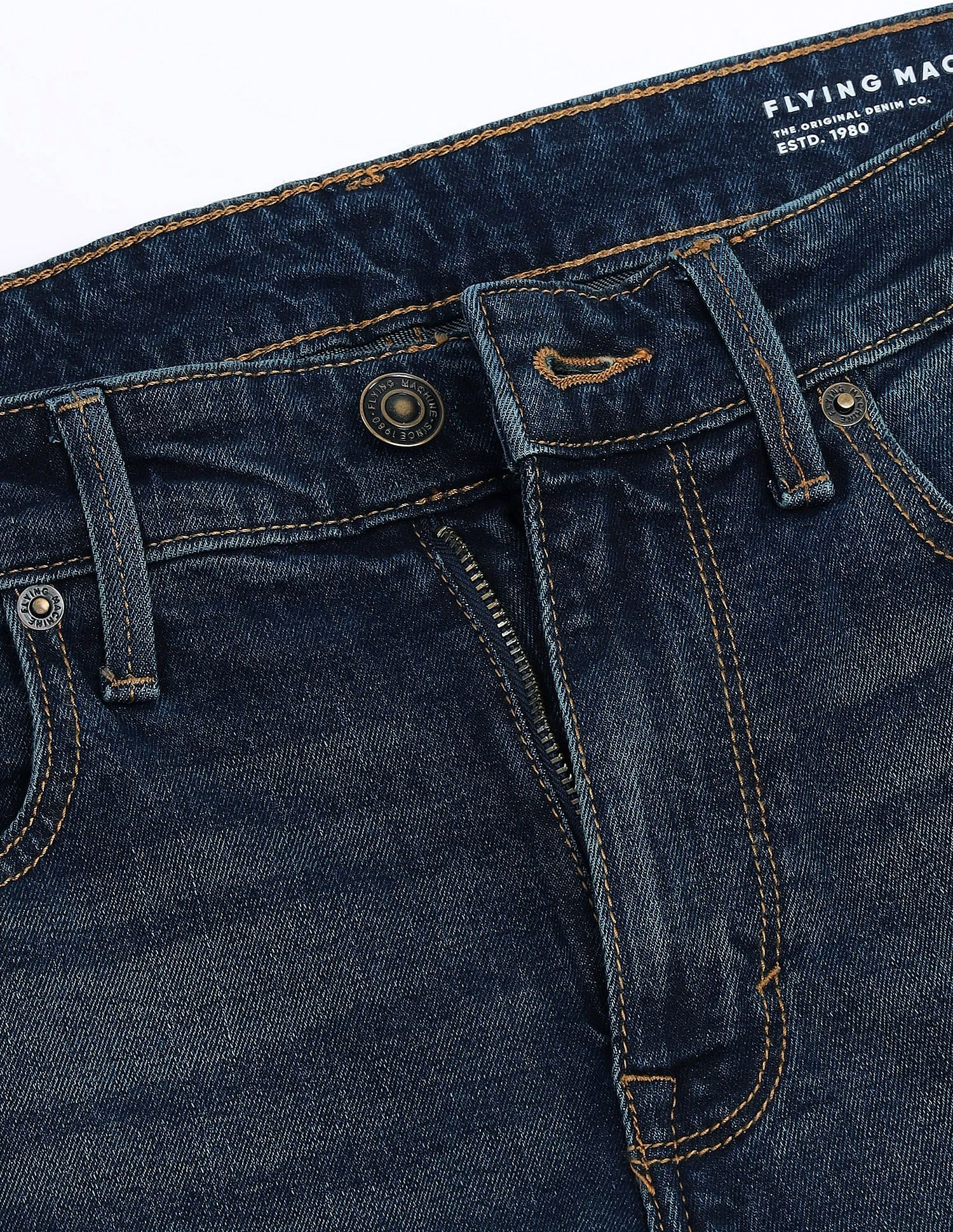 Flying Machine Mid Rise Freddie Slim Straight Fit Jeans