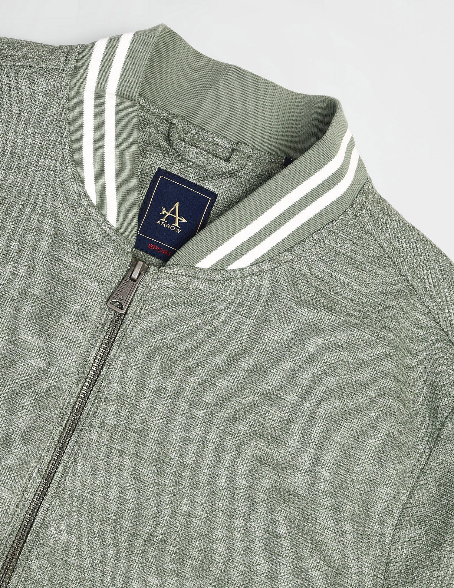 Arrow Sport Stand Neck Knitted Bomber Jacket