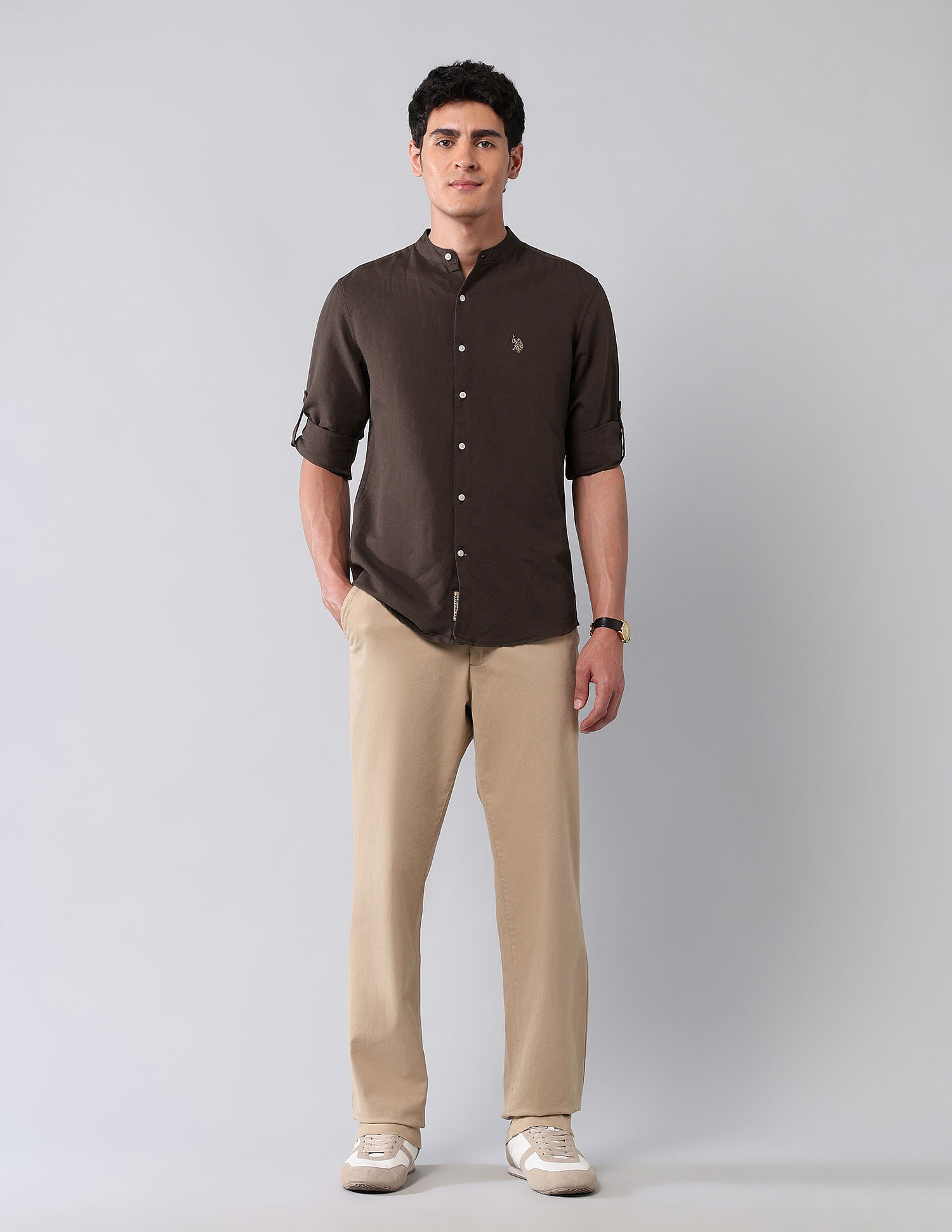 U.S. Polo Assn. Denim Co. Solid Regular Fit Poplin Shirt